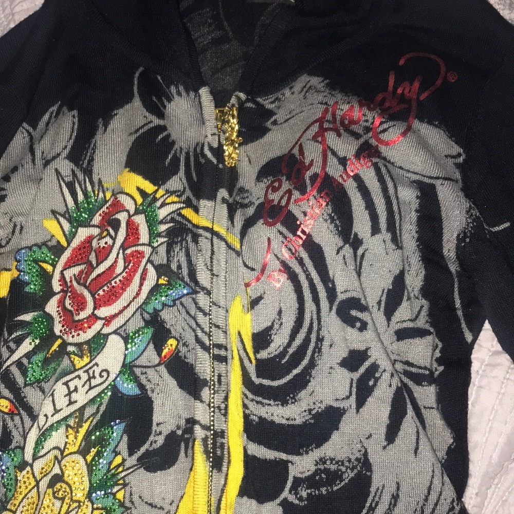 Ed hardy jacket with a hood size S